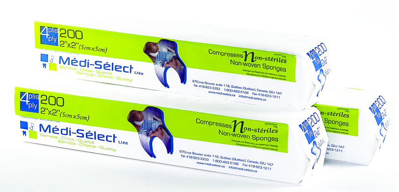 Image COMPRESSE MEDLINE MÉDI-SELECT NON STÉRILE 2" x 2" 50GR